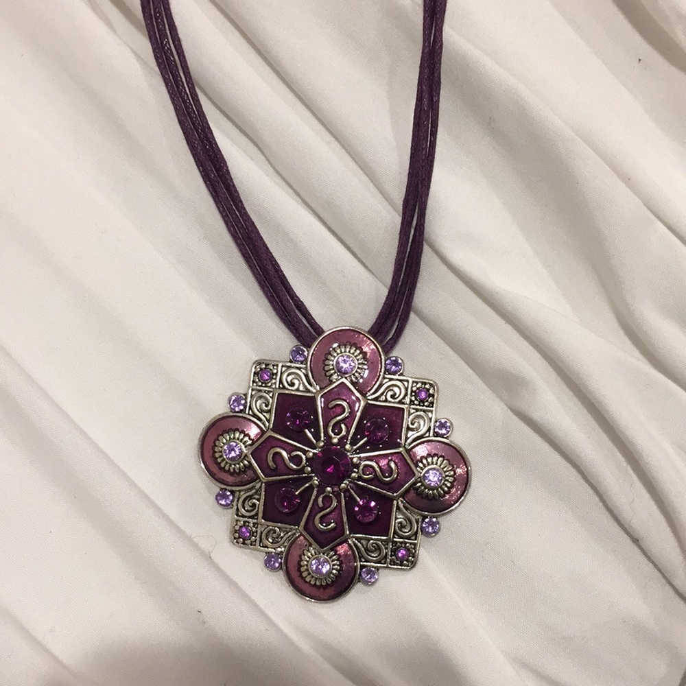 Purple statement necklace